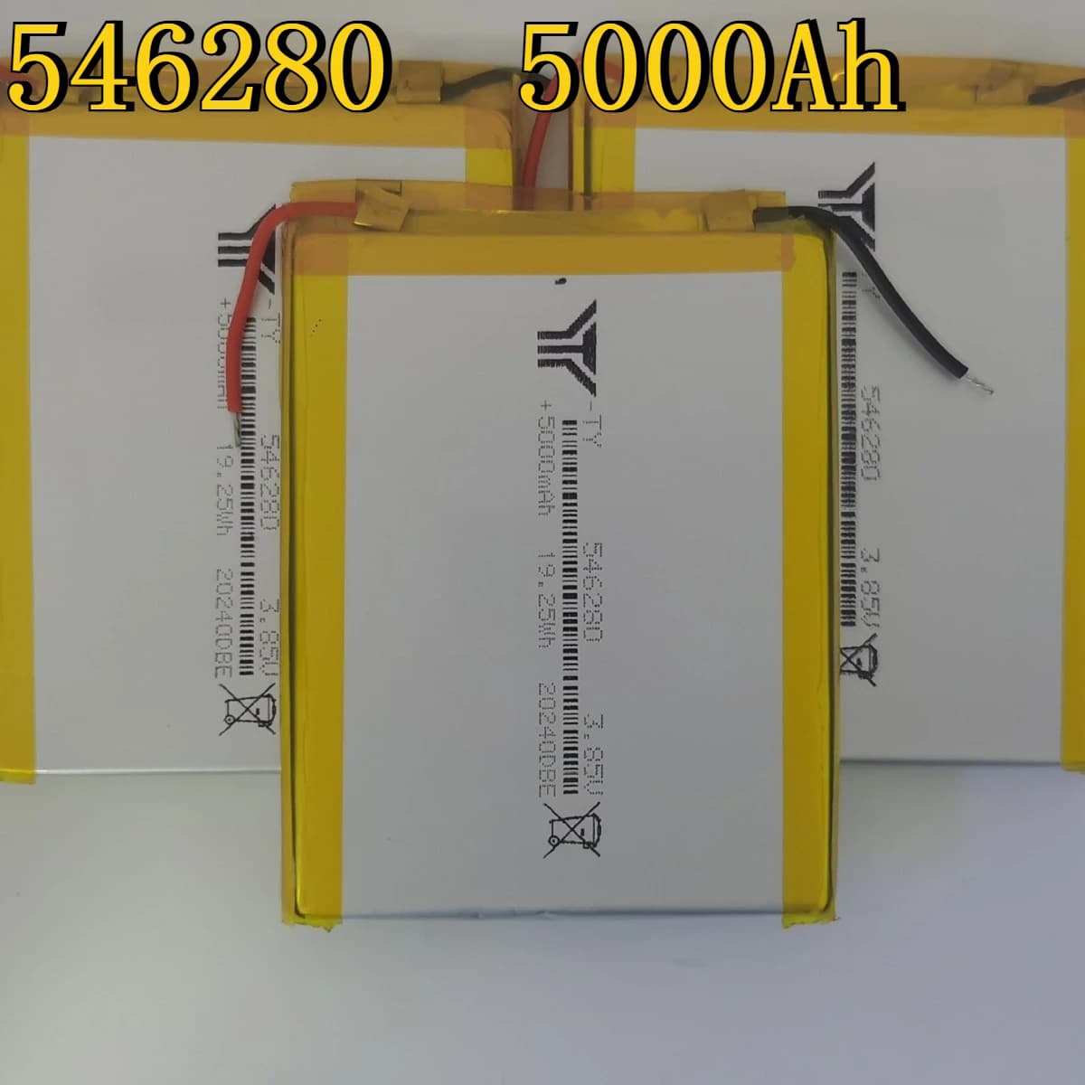 3.85V 5000mAh 546280 Polymer Li-ion Battery High Voltage Rechargeable Lithium Cell for DIY Power Bank Mobile Power and Equipment