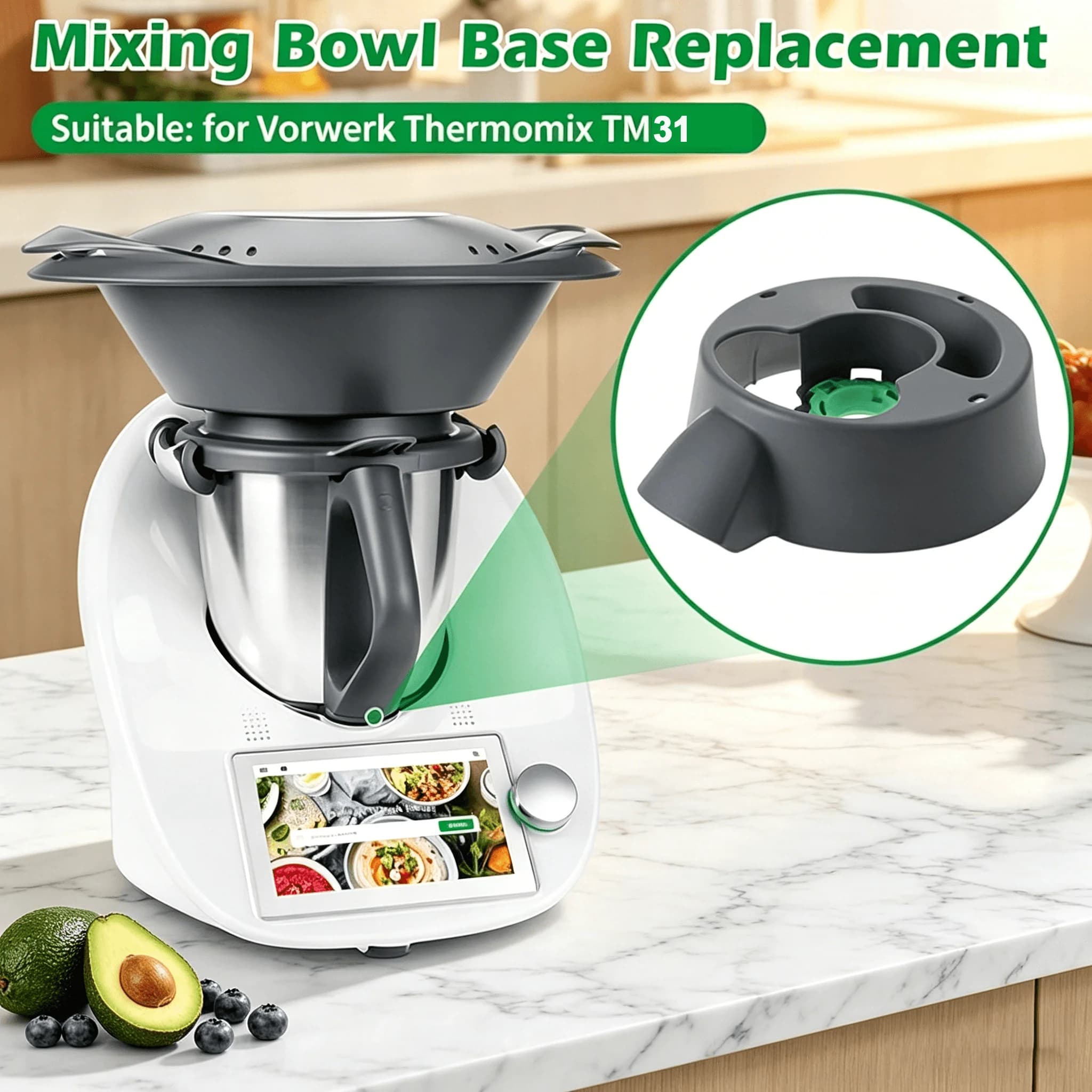 Base di Ricambio per Pentola Principale Compatibile con Vorwerk Thermomix TM31, Accessorio Durevole per Robot da Cucina Multifunzione