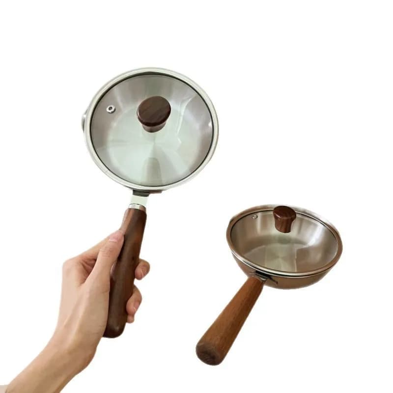 Uncoated 316 stainless steel small frying pan breakfast fried eggs mini non-stick pan