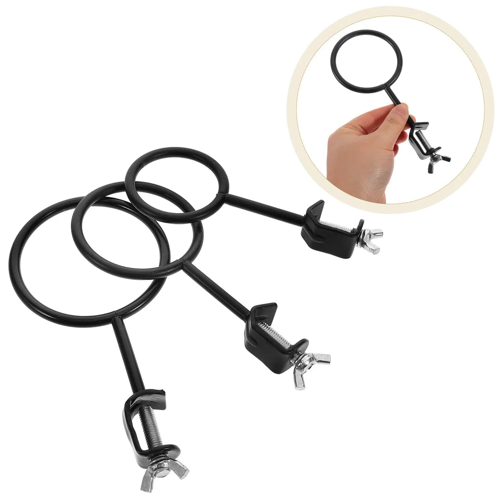 3Pcs Educational Retort Stand Ring Clamp Reliable Lab Iron Ring for Student Chemistry Experiments Science Lab Equipment