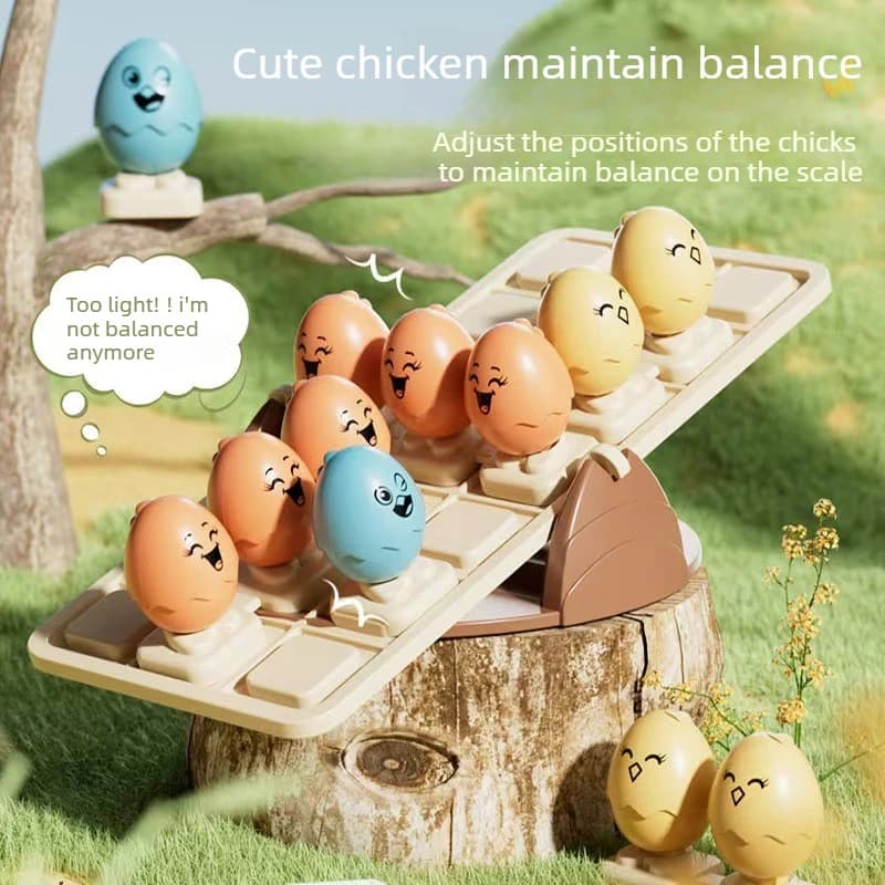 Gioco di Equilibrio a Forma di Gallina, Giocattolo Matematico Montessori, Gioco Educativo STEM per Bambini