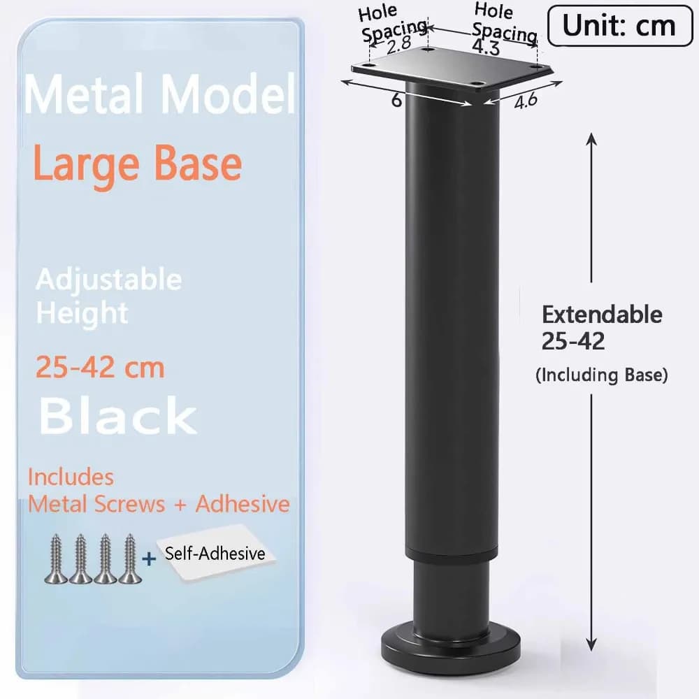 Gambe di Supporto Regolabili per Mobili, Gambe di Ricambio Resistenti, Supporto per Trave del Letto, Protezione per Pavimento