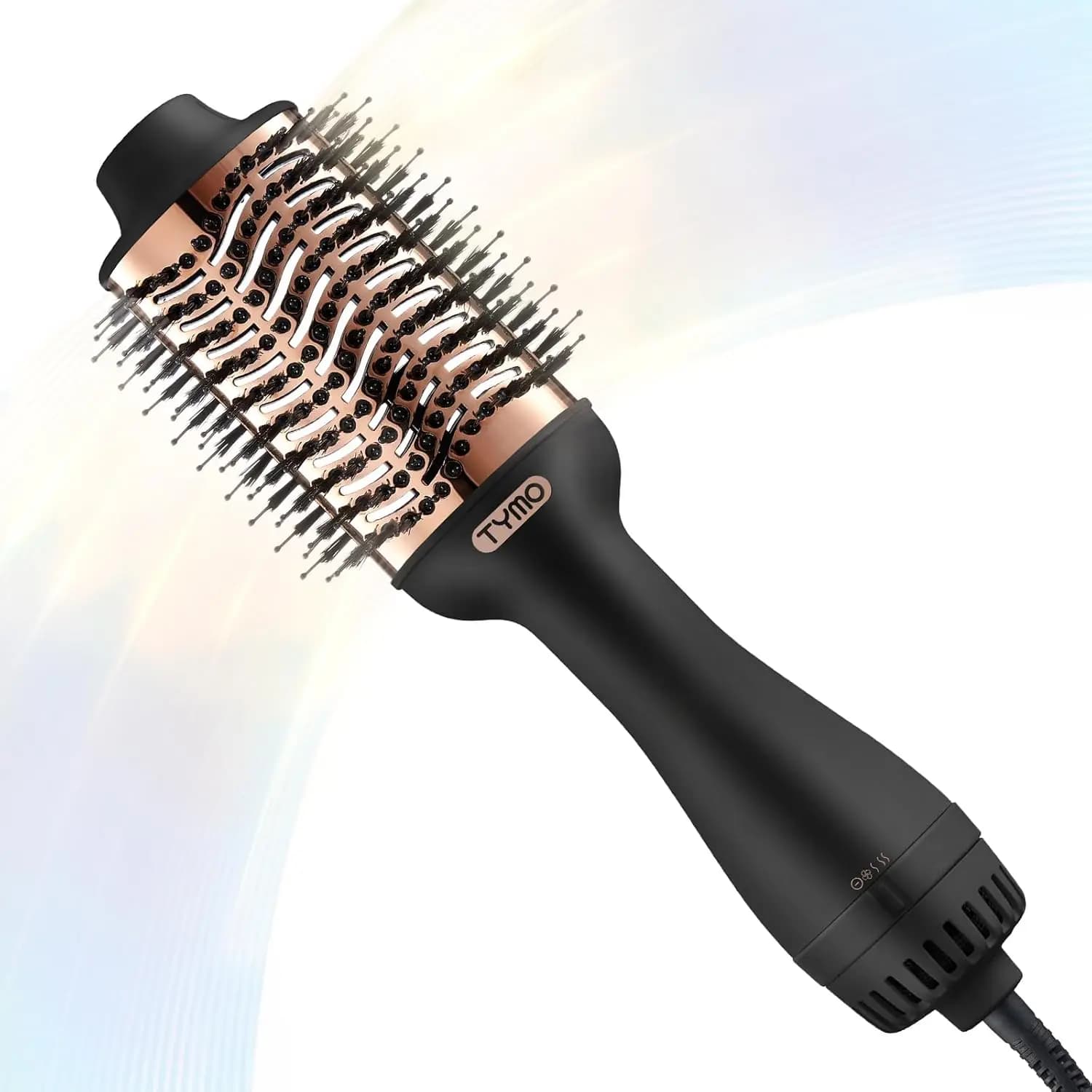 Spazzola Asciugacapelli 4-in-1, Asciugacapelli e Styler, Piastra ad Aria Calda Ionica in Titanio per Capelli Voluminosi e Senza Crespo, Oro