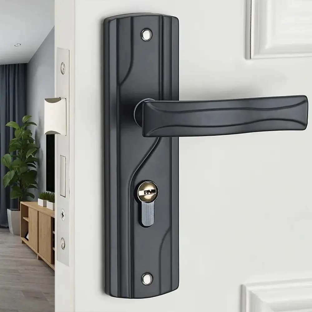 Set di serrature per maniglie per porte con cuscinetti silenziosi con chiavi Set di serrature per porte per camera da letto con manopole grandi in acciaio al manganese