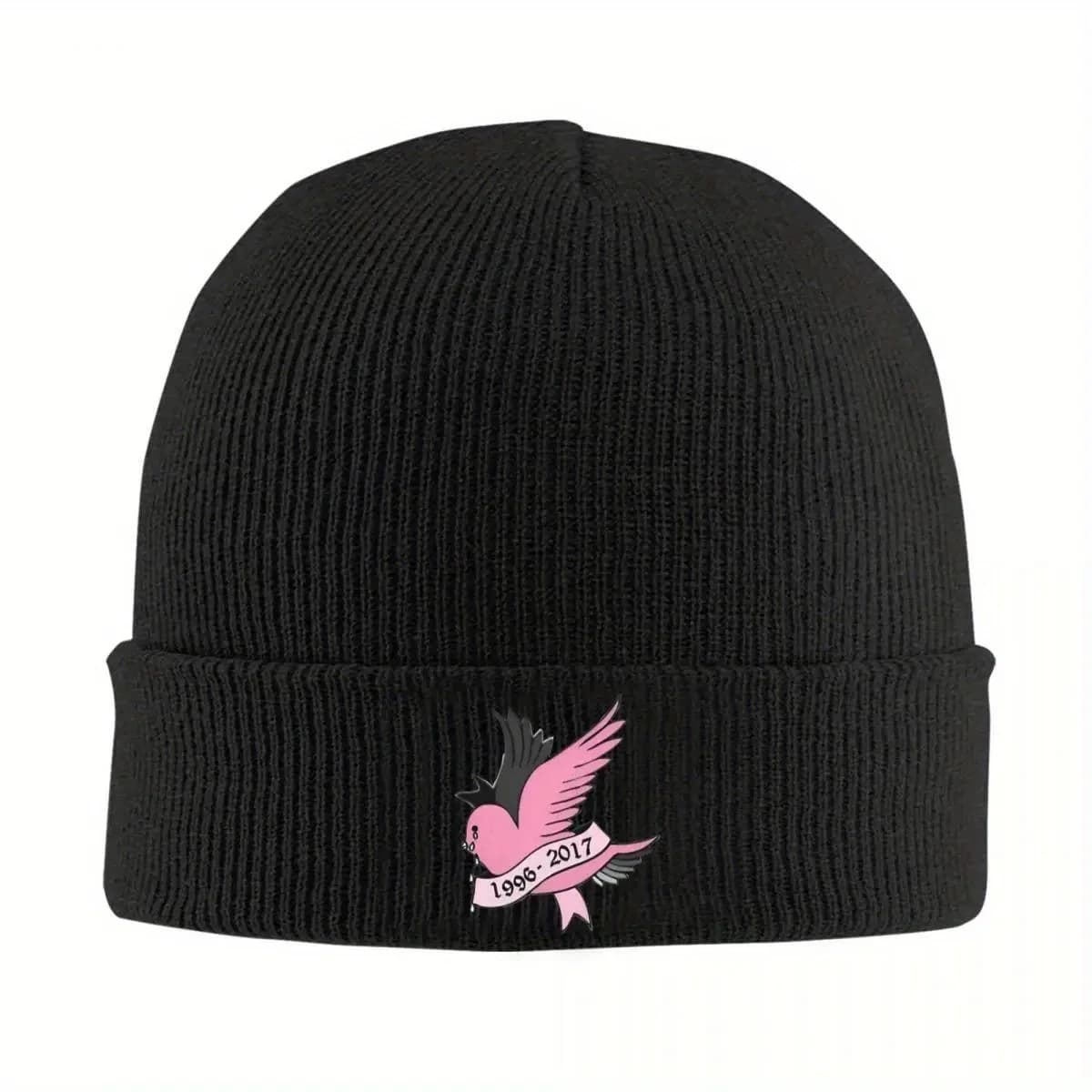 Nuovo Cappello Lavorato a Maglia Lil Peep Crybaby, Berretto Unisex Autunno Inverno, Rosa 1996 - 2017, Cappello all'Uncinetto