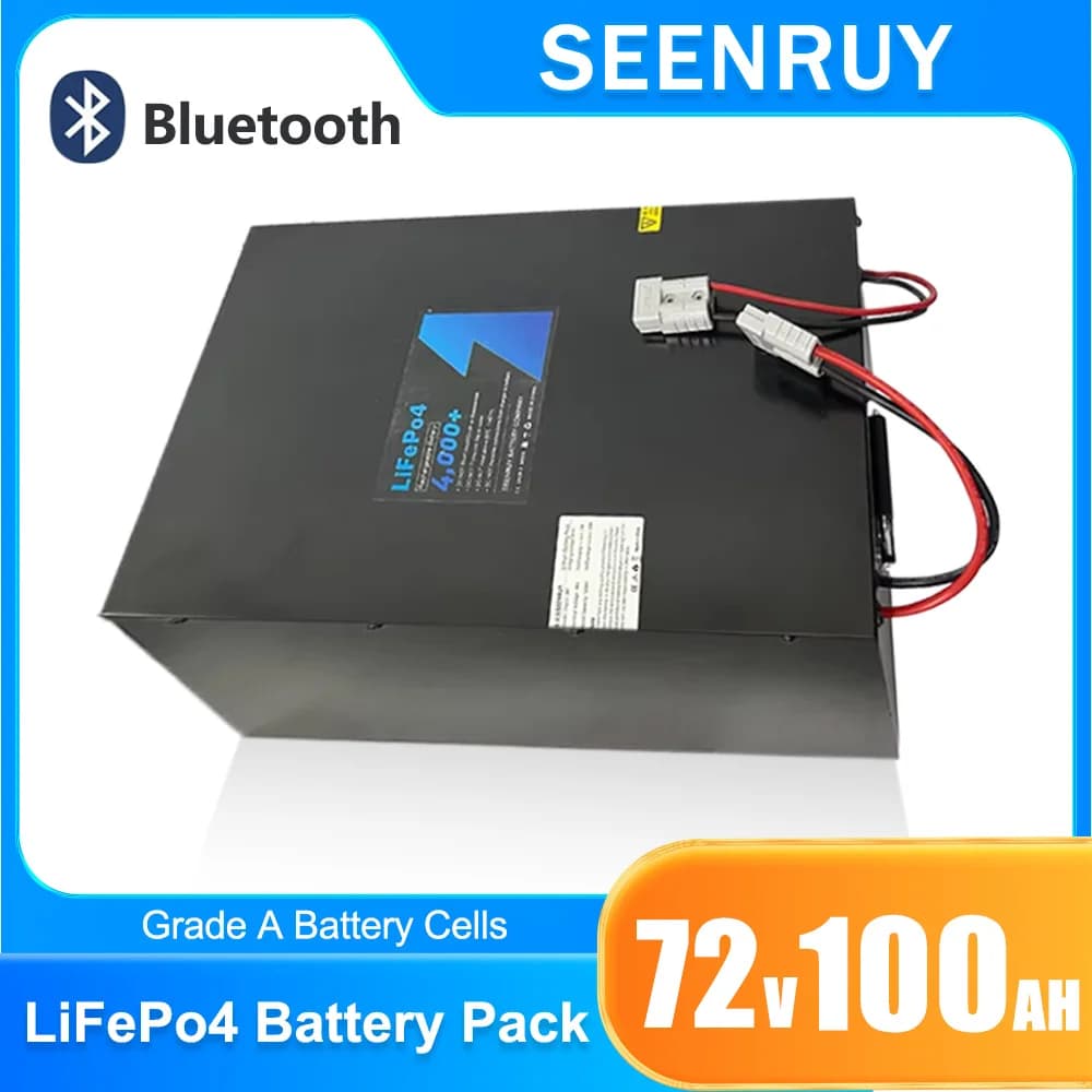 Batteria LiFePO4 72v 100AH Bluetooth integrata BMS per carrello da golf per moto elettrico 5000W 7000W + caricabatterie 10A