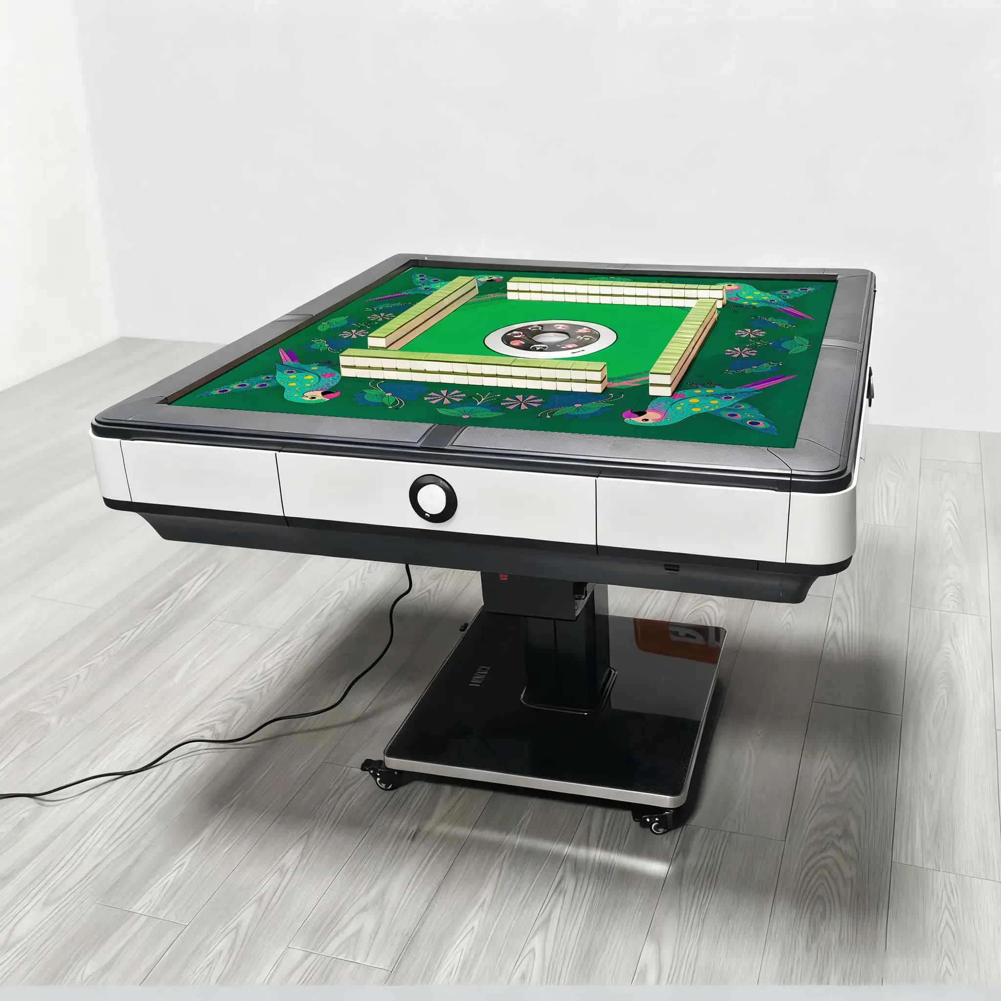 Tavolo Mahjong automatico moderno di lusso 3 in 1 | Salvaspazio pieghevole per la casa | Tavolo da pranzo da poker Intrattenimento con piastrelle da 1,18 pollici