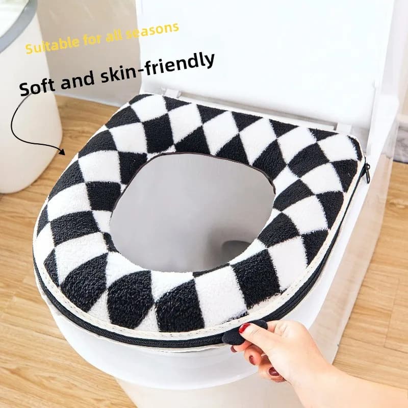 Seat cushion WC with zipper for home use Universal cover for four seasons Waterproof winter toilet cushion cover