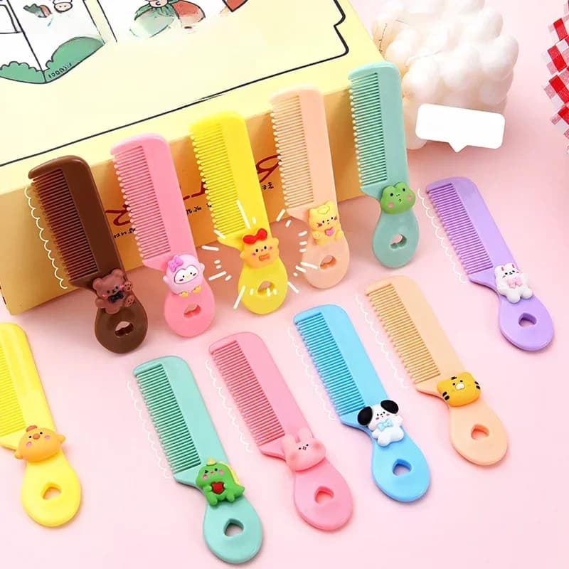 Simpatico cartone animato animale bambini pettine per capelli denti rotondi spazzola per capelli neonate accessori da viaggio al di fuori del Mini pettine tascabile portatile