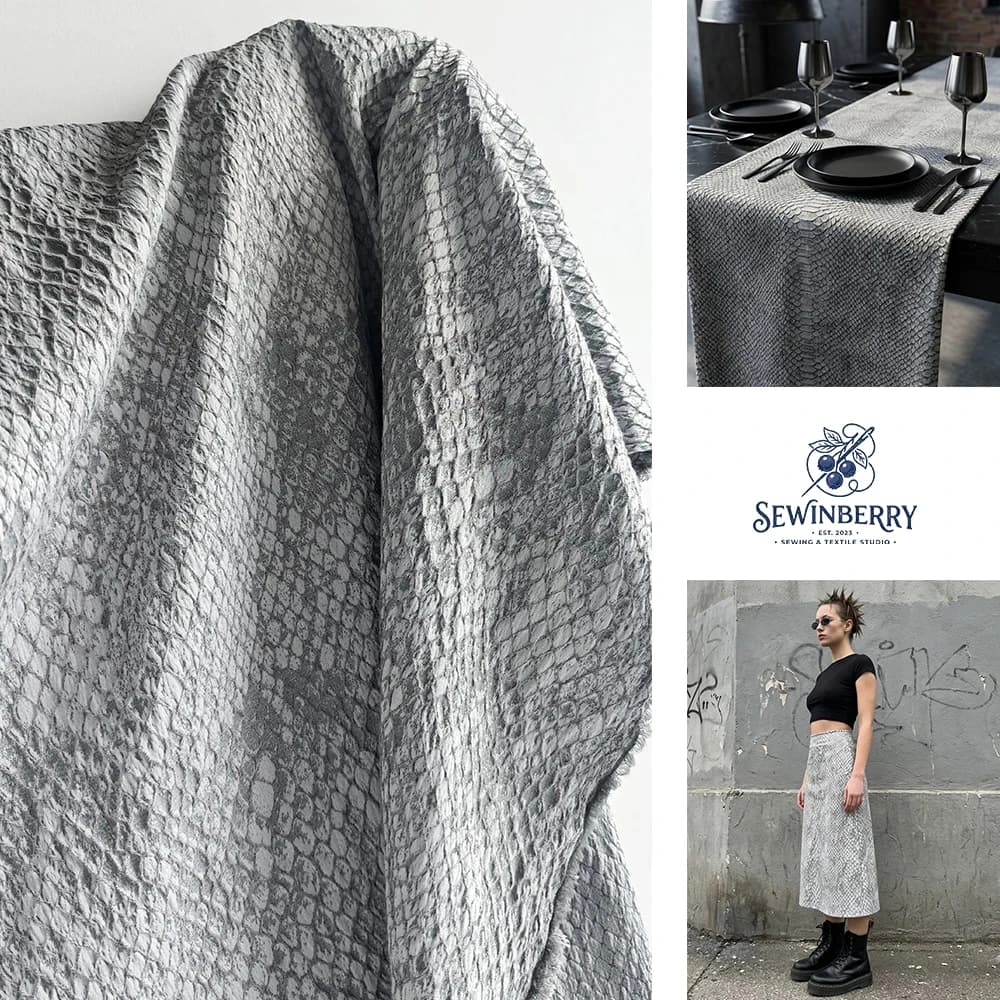 Square Grid Snake Jacquard Polyester 50x130cm Modern Style For Fat Quarter Patchwork DIY Sewing Supplies