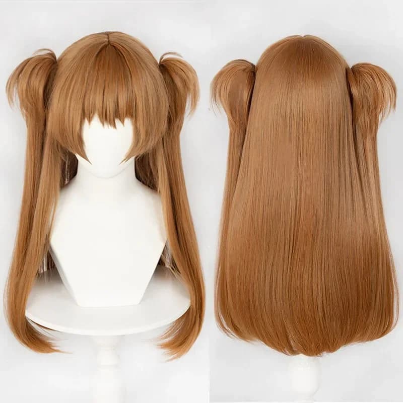 2026 Asuka Cosplay Wig Orange Double Ponytail Tiger Clip Anime Wig