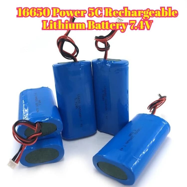 16650 High Exhaust 5C Rechargeable Lithium Battery 7.4V 1600mAh Lithium Ion Power Cell for Massage Gun Massage Massage Gun