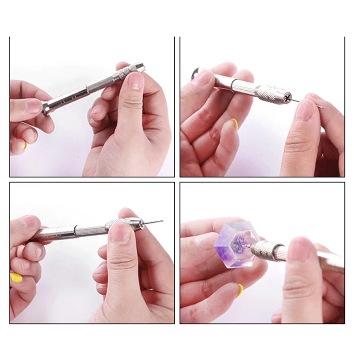 11Pcs Hand Twist Drill Set 0.5-2.0mm Woodworking Hand Punch Tool Hardware Clock Maintenance Kit
