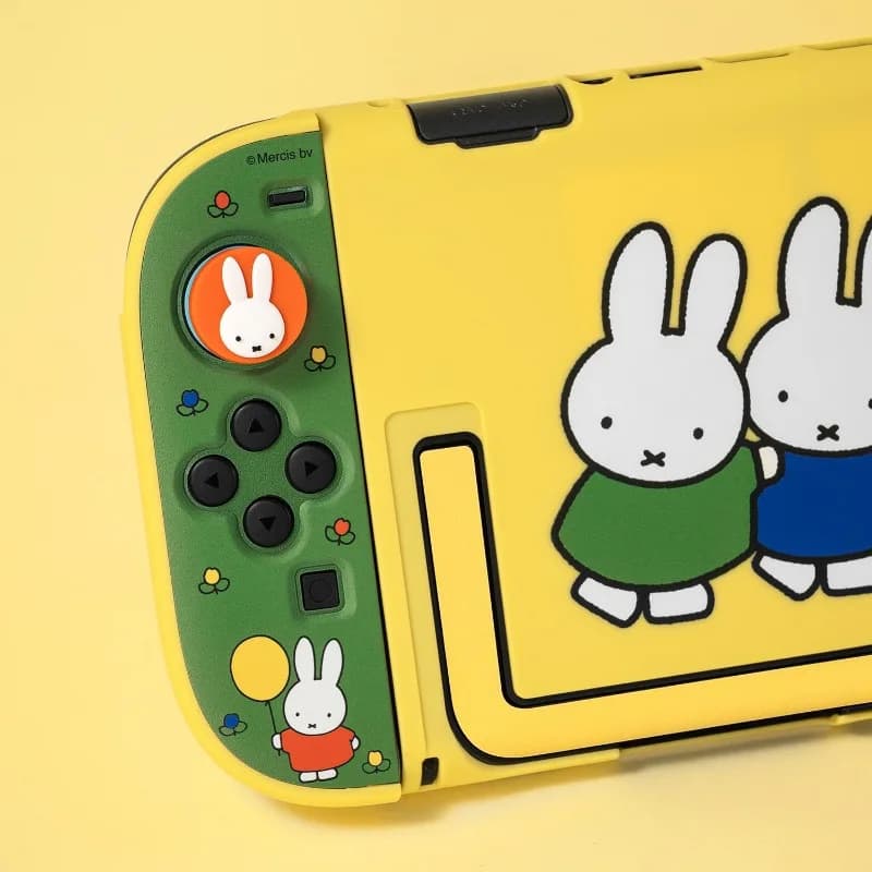 Cute Miffy Console Case for Nintendo Switch OLED Hard Shell Protective Cover Controller Case Cute Character Game Housing Lovely