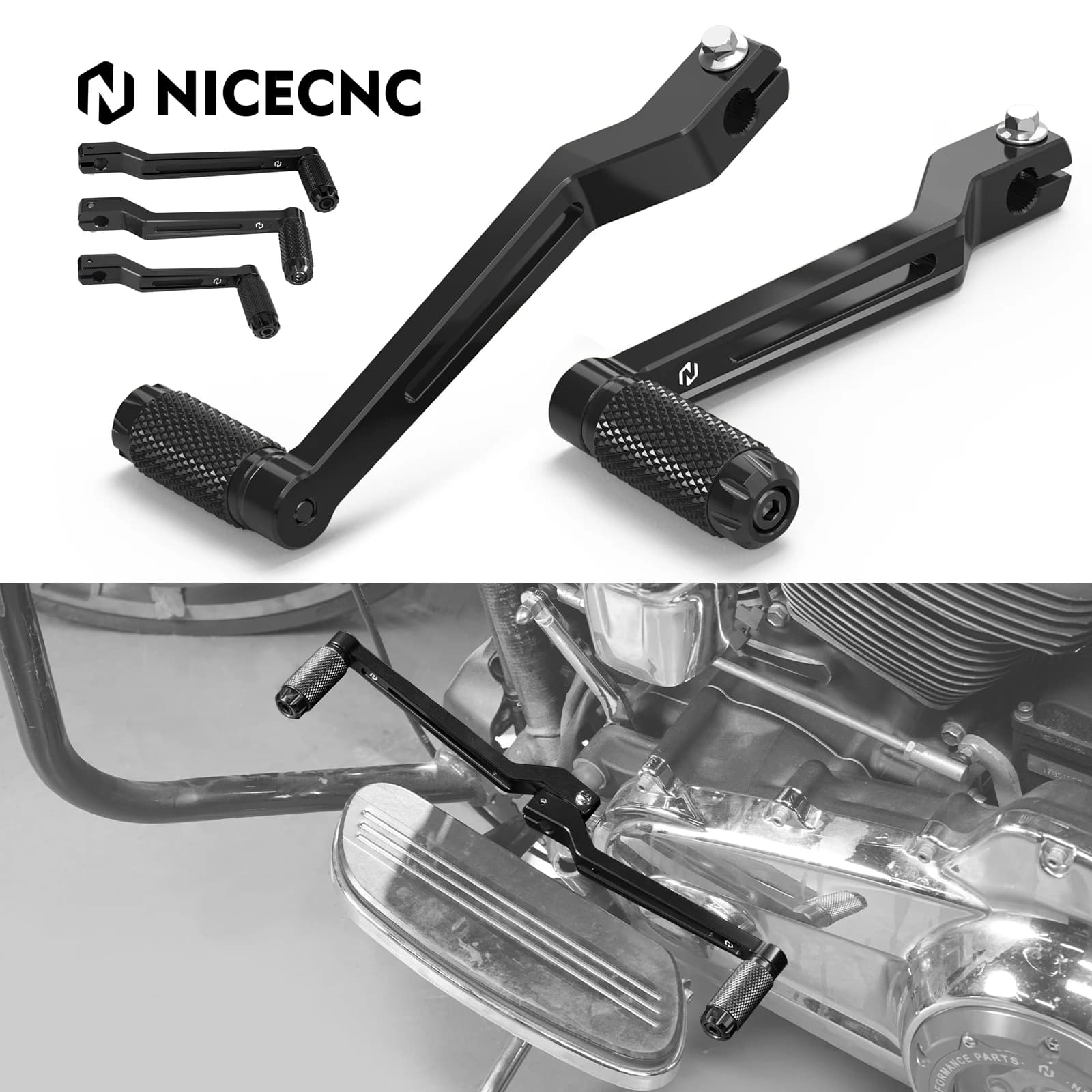 NICECNC Gear Shifter Levers for Harley Road Glide FLTRX CVO Street Glide FLHXSE 15-24 Street Glide 17-24 Fat Boy 114 FLFBS 18-24