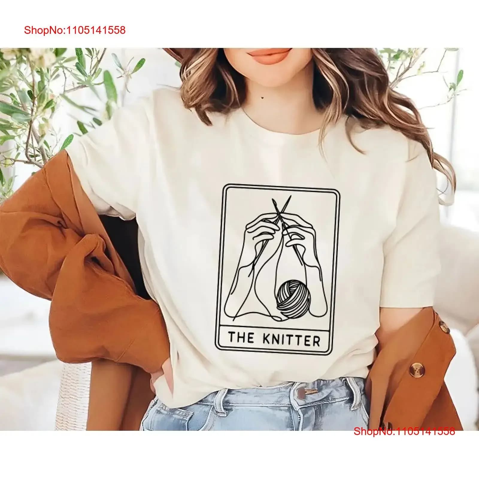 The Knitter T Shirt Tarot Card Knitting Knitters Pride vintage lavato Top casual unisex per l'uso quotidiano Moda allungata