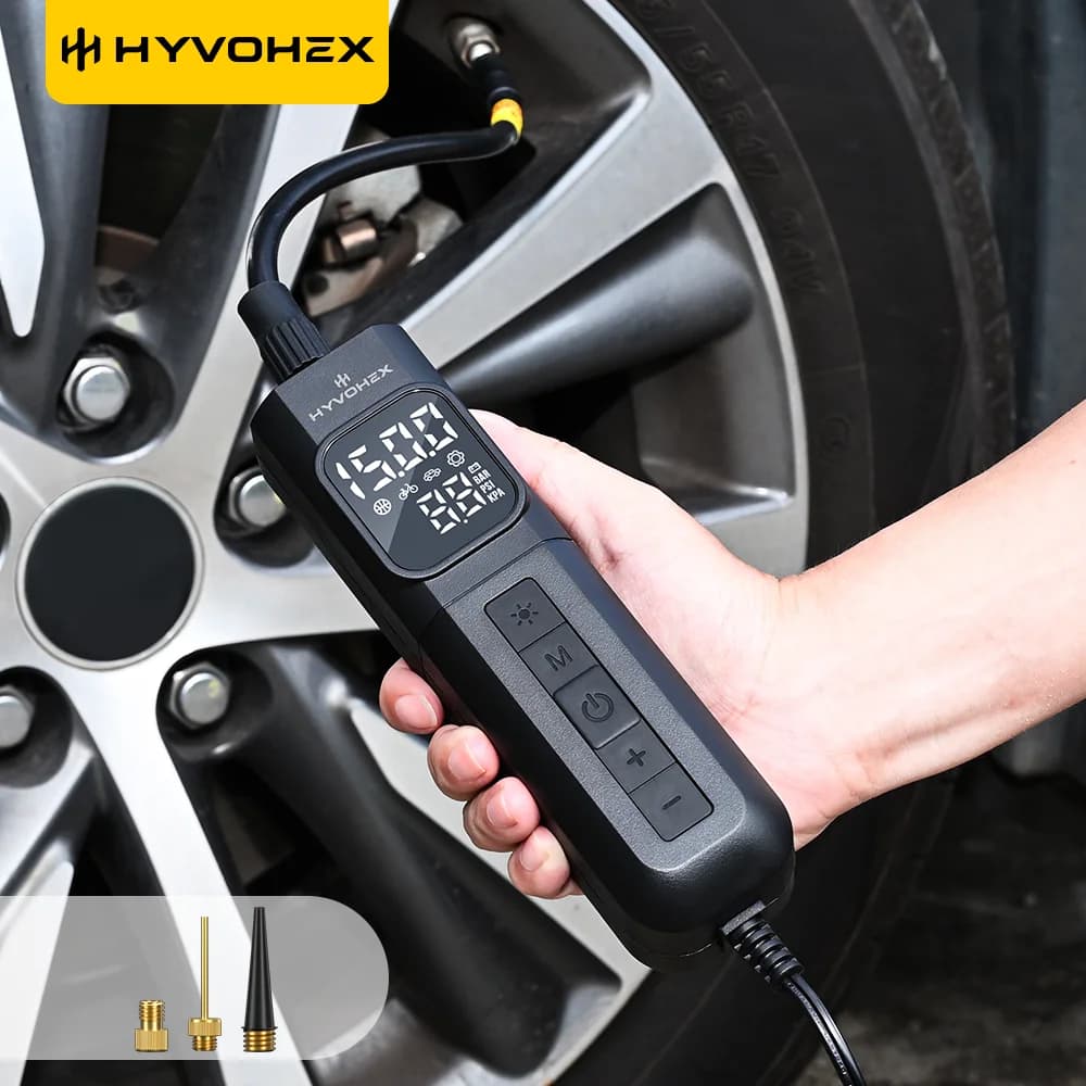 C1 Portable Air Compressor Wired Fast Inflation Tire Inflator Pump for Car Motorcycle Bicycle - 100% Duty Cycle