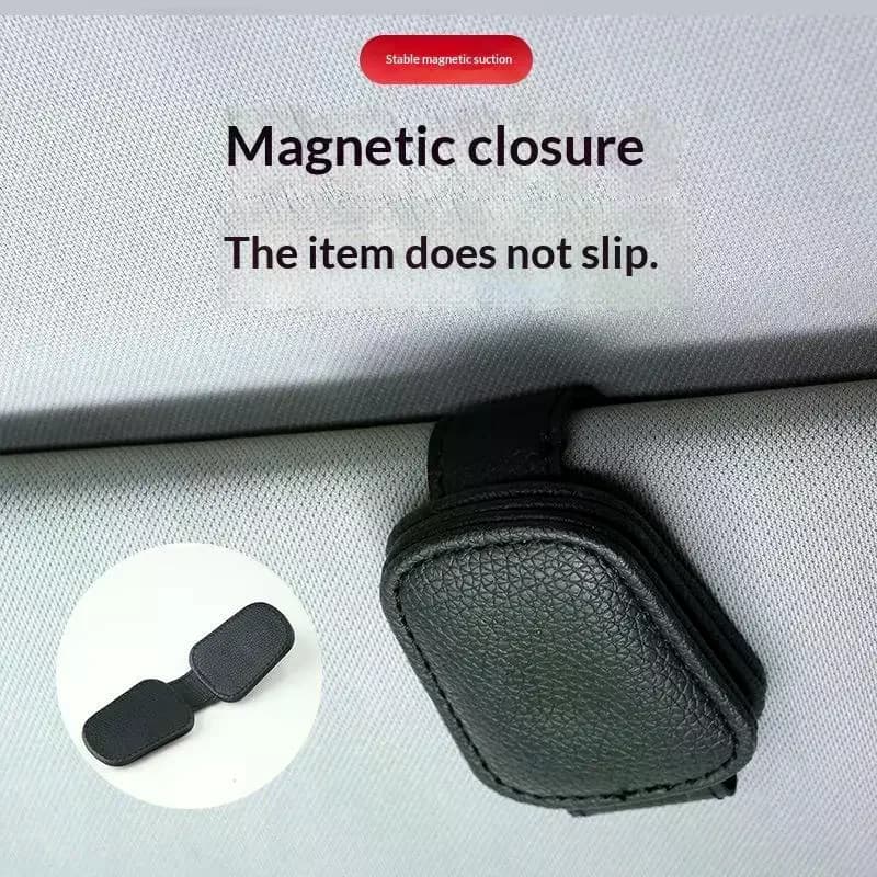PU Leather Car Sunglass Clip Stable Non Slip Grip Scratch Resistant For Car Sun Visor Daily Driving Use