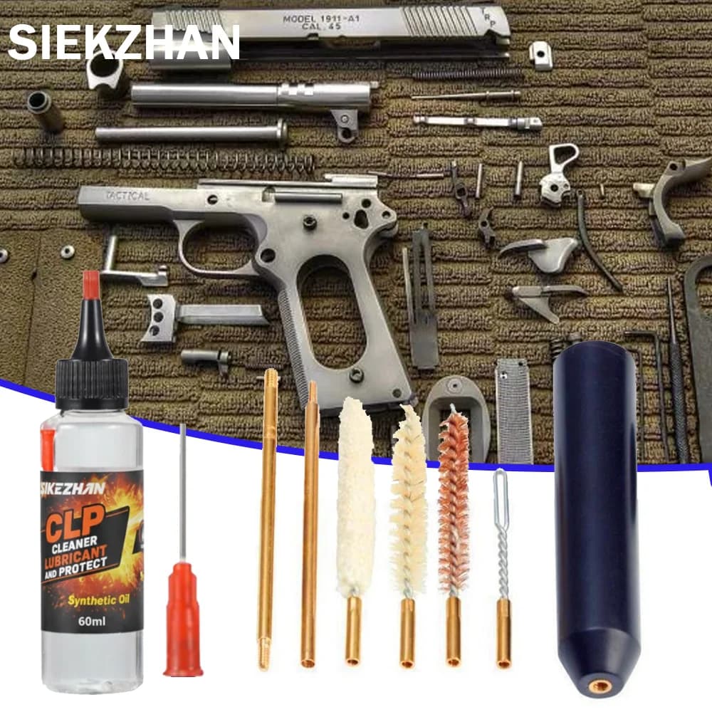8 Pz/set Pistola A Mano Asta Spazzola Pocket Size Pistola Kit di Pulizia Per Pistole Cal.38/357/9Mm Pistola Esterna Strumenti di Pulizia Accessori