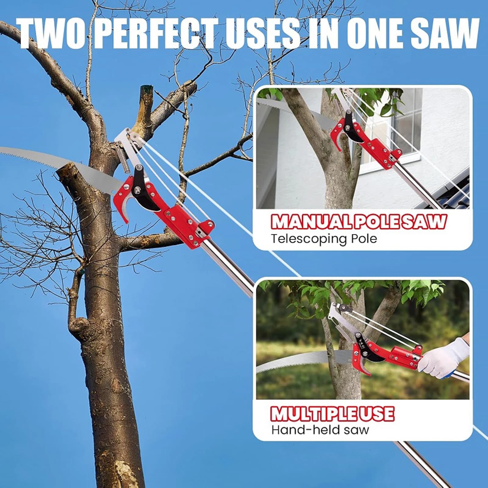 13ft Fruit Tree Plant Scissors with Handle Telescopic Pruning Shears for Trees Branches Cutting and Fruit Picking