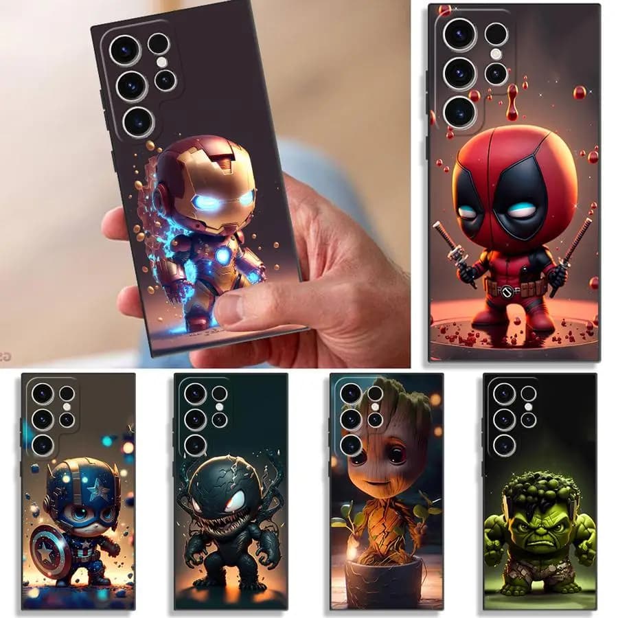 Cover per Samsung Galaxy S26 S24 Plus Note 20 Ultra 8 9 10 S21 FE S10 S9 S23 S25 Ultra S20, Custodia per Telefono Carina Marvel Iron Man