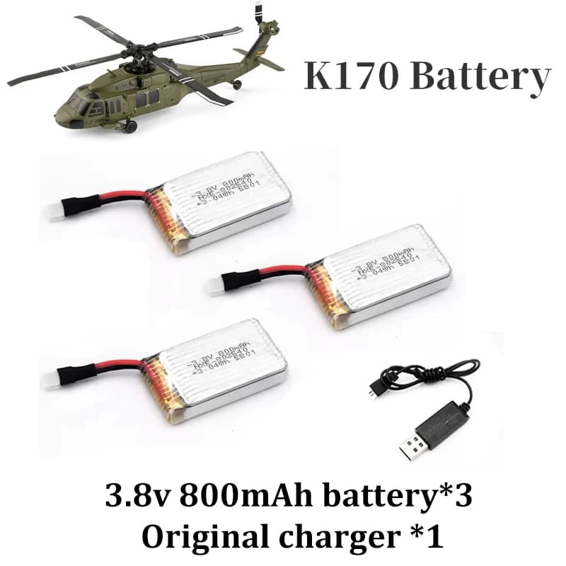 Elicottero RC, aereo RC, elicottero Wltoys Black Hawk, giroscopio a sei assi K170 UH-60L 2.4G 4CH, motore brushless