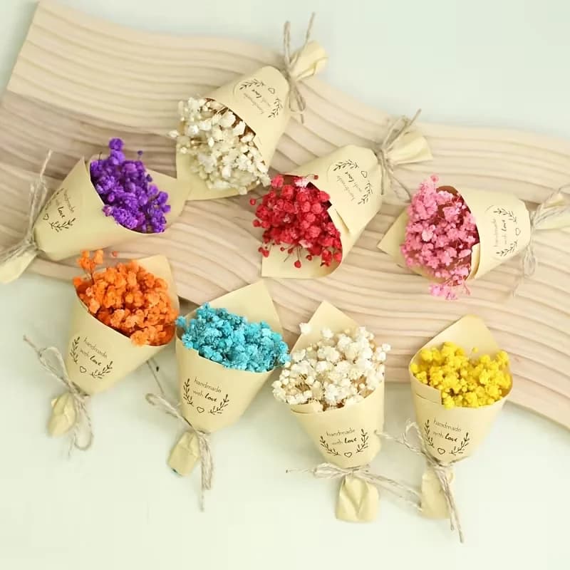 Mini bouquet di fiori secchi da 1 pezzo - Decorazione creativa di fiori conservati per confezioni regalo - adatta per decorazioni di matrimoni e festival