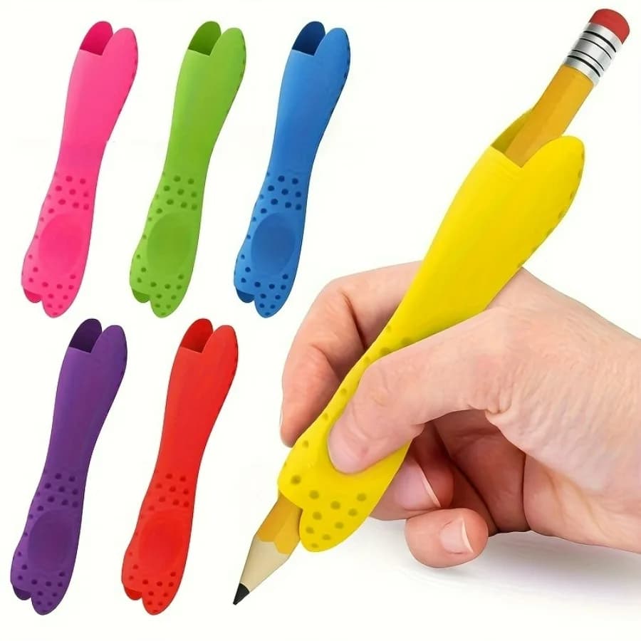 Ausilio per la Scrittura Ergonomico 2-in-1, Impugnatura Doppia in Silicone per Principianti, Correttore di Postura e Strumento per il Controllo della Matita per Penne e Strumenti Artistici