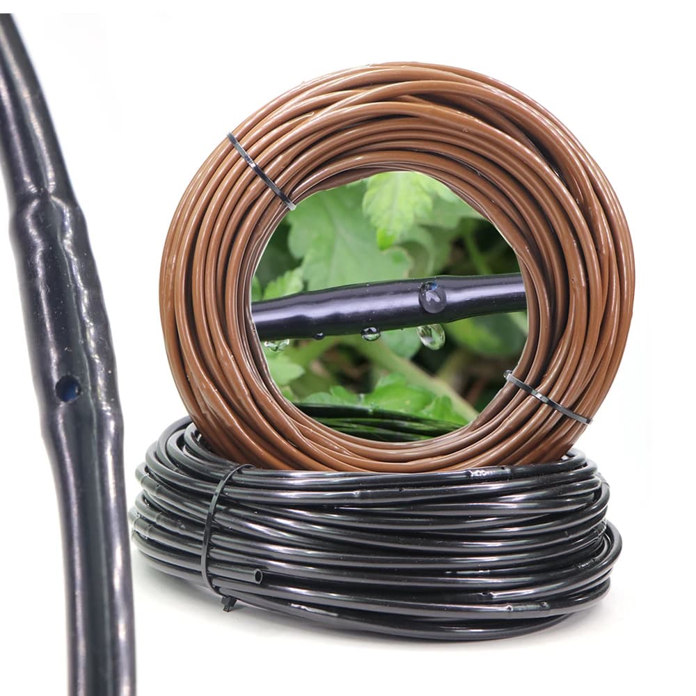 Tubo flessibile per irrigazione con contagocce in PVC da 4/6 mm, spaziatura 25 cm, per piante vegetali in serra, tubo di irrigazione con ugello emettitore incorporato