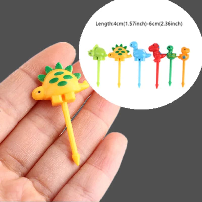 6 Mini Spiedini con Occhi di Cartone Animato, Forchette Kawaii per Bento Box, Decorazioni per Buffet e Feste