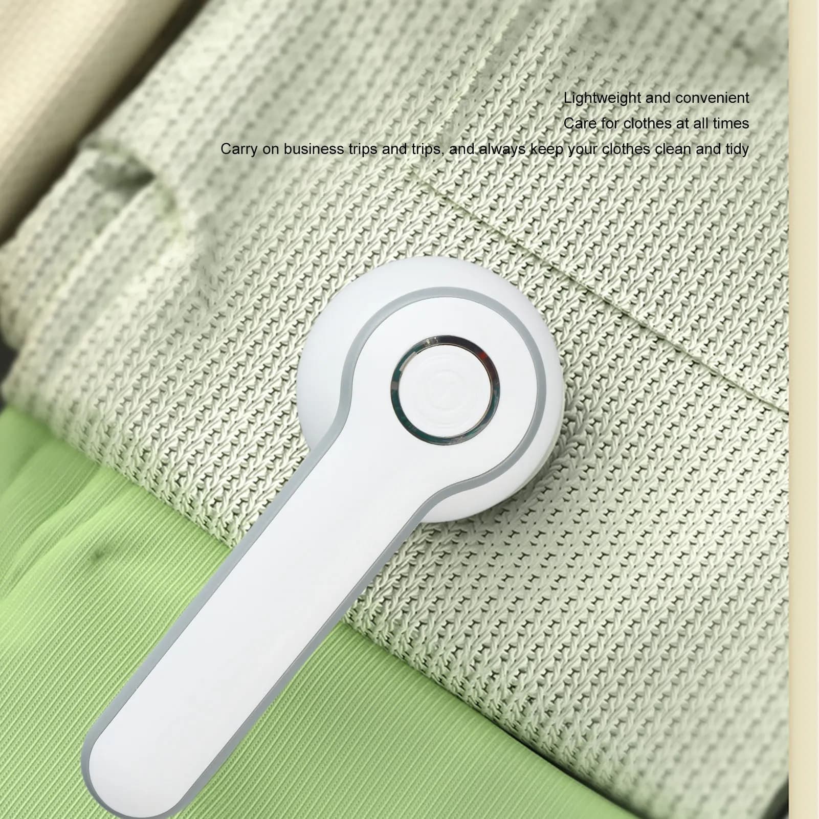Lint Remover Light Weight USB Powered Lint Shaver White Rechargeable Fabric Shaver for Home Travel Office
