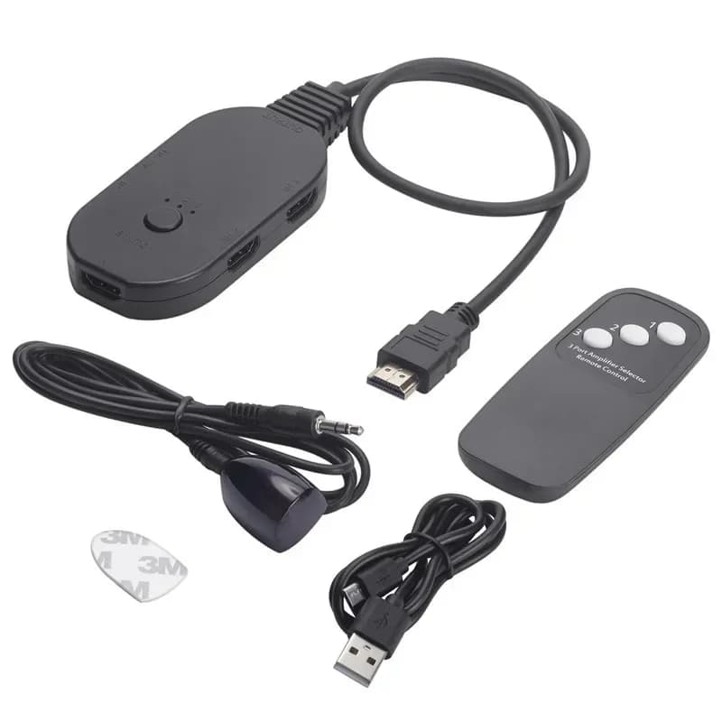 Splitter compatibile HDMI 3 in 1 uscita 4K/60Hz Adattatore HDMI 3x1 con telecomando per XBOX 360 TV Mi Box Switch PS5 PS4 Switcher HDMI 2.0