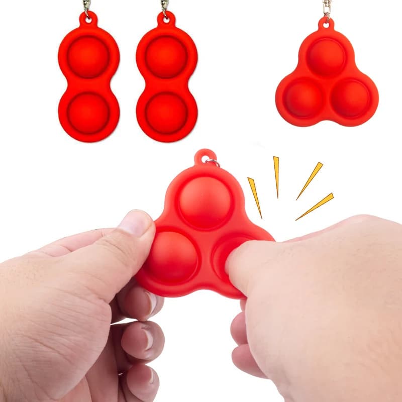 Portachiavi Antistress in Silicone con Bolle da Schiacciare, Ciondolo per Zaino, Giocattolo Sensoriale per ADHD, Ansia e Stress, Regalo per Bambini e Ragazzi