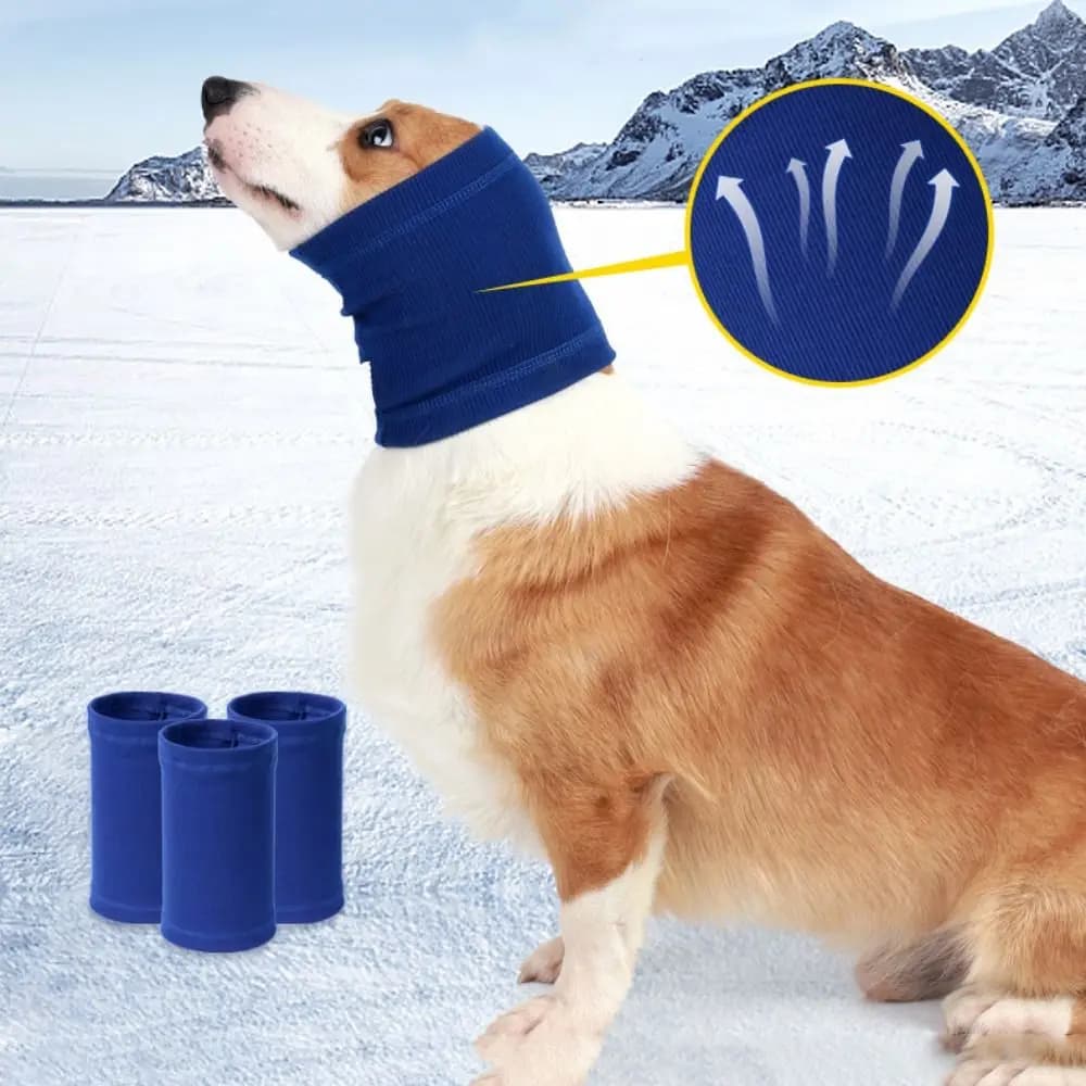 Fascia per cuccioli Cuffie antirumore per toelettatura per cani Elastico antivento Manica per testa di cane Calda e morbida copertura per orecchie per animali domestici per l'ansia