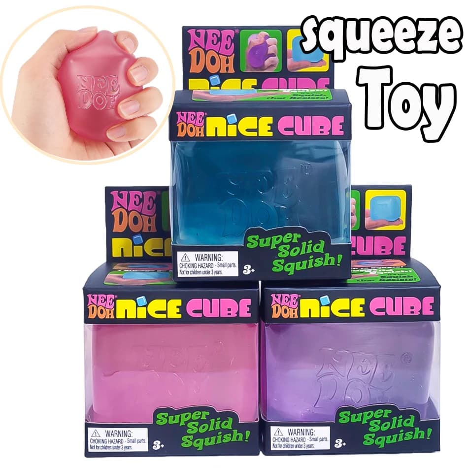 Hot Schylling NeeDoh Nice Cube Giocattolo Sensoriale Antistress Super Solido per Alleviare l'Ansia - Cubo da 2,25 Pollici