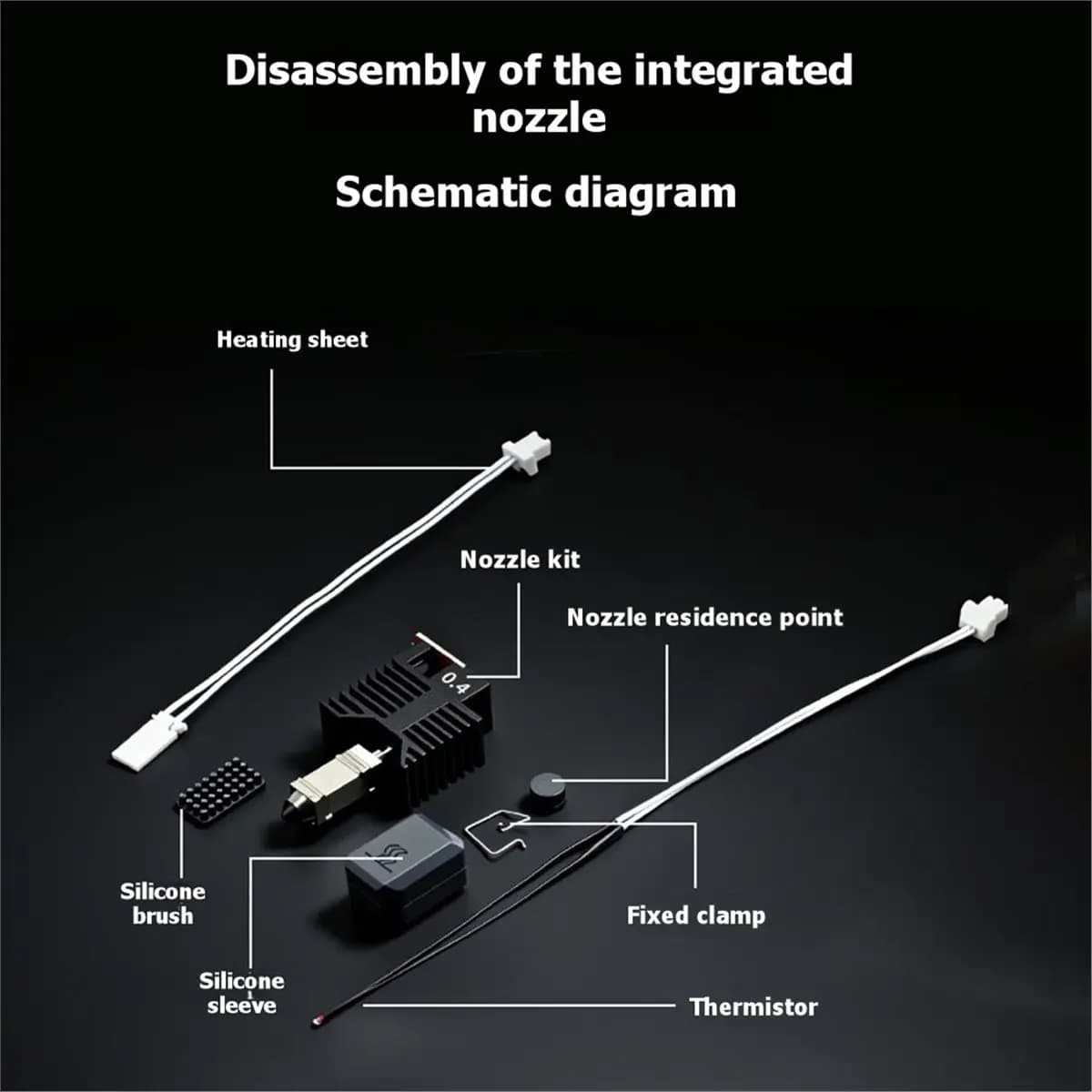 NEW FACTORY~For U1 Hotend Ceramic Block Kit 0.4mm Integrated Hardened Steel Nozzle for U1 3D Printer