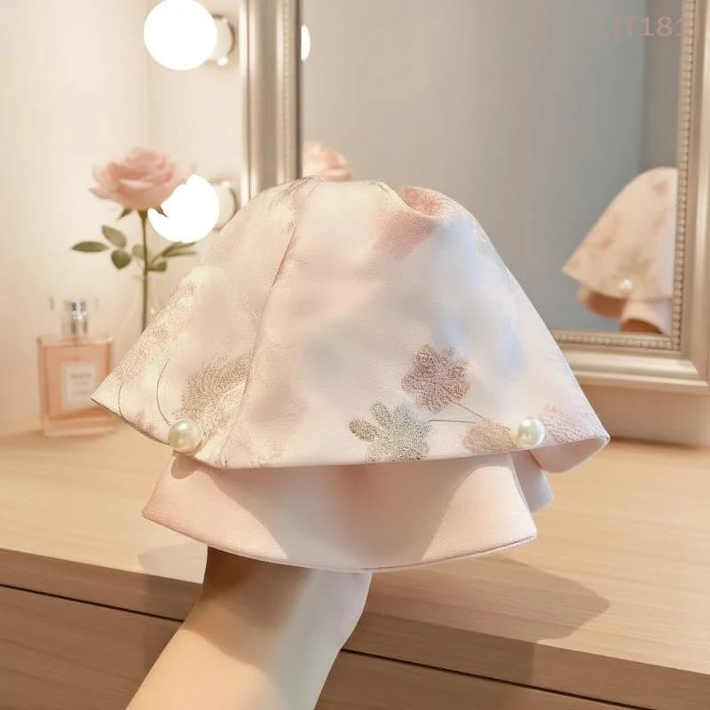 Nuova fermaglio per capelli in raso stampato elegante in stile cinese con perle, accessorio per capelli da donna, copricapo