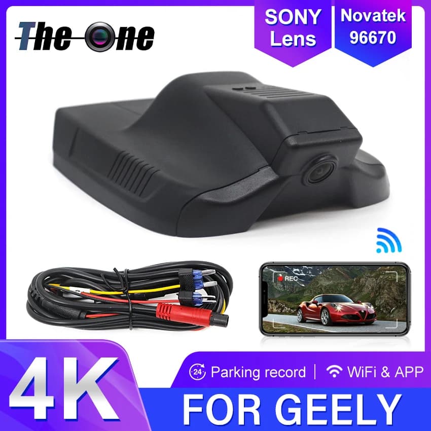 Dash Cam For Geely Okavango 2020 2021 2022 2023 2024,Front and Rear Wireless Car Camera,UHD 2160P 4K Dashcam 24H Parking Monitor