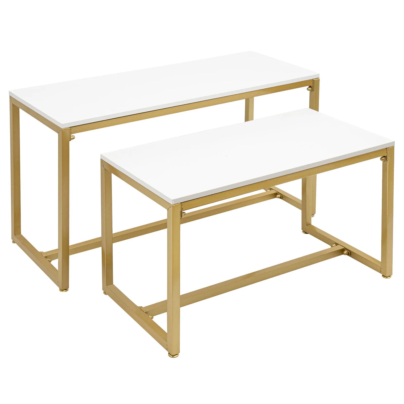 2 pezzi espositore in oro tavolo impilabile casual semplice borsa per scarpe in metallo espositore per riser