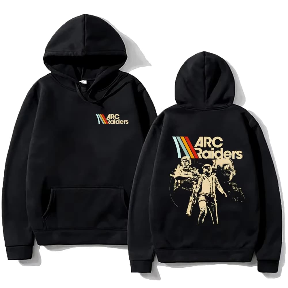 Felpe con Cappuccio a Righe ARC Raiders, Felpa del Popolare Gioco di Sopravvivenza Evolved, Regalo per Gamer, Abbigliamento Unisex Vintage per Amanti dei Videogiochi