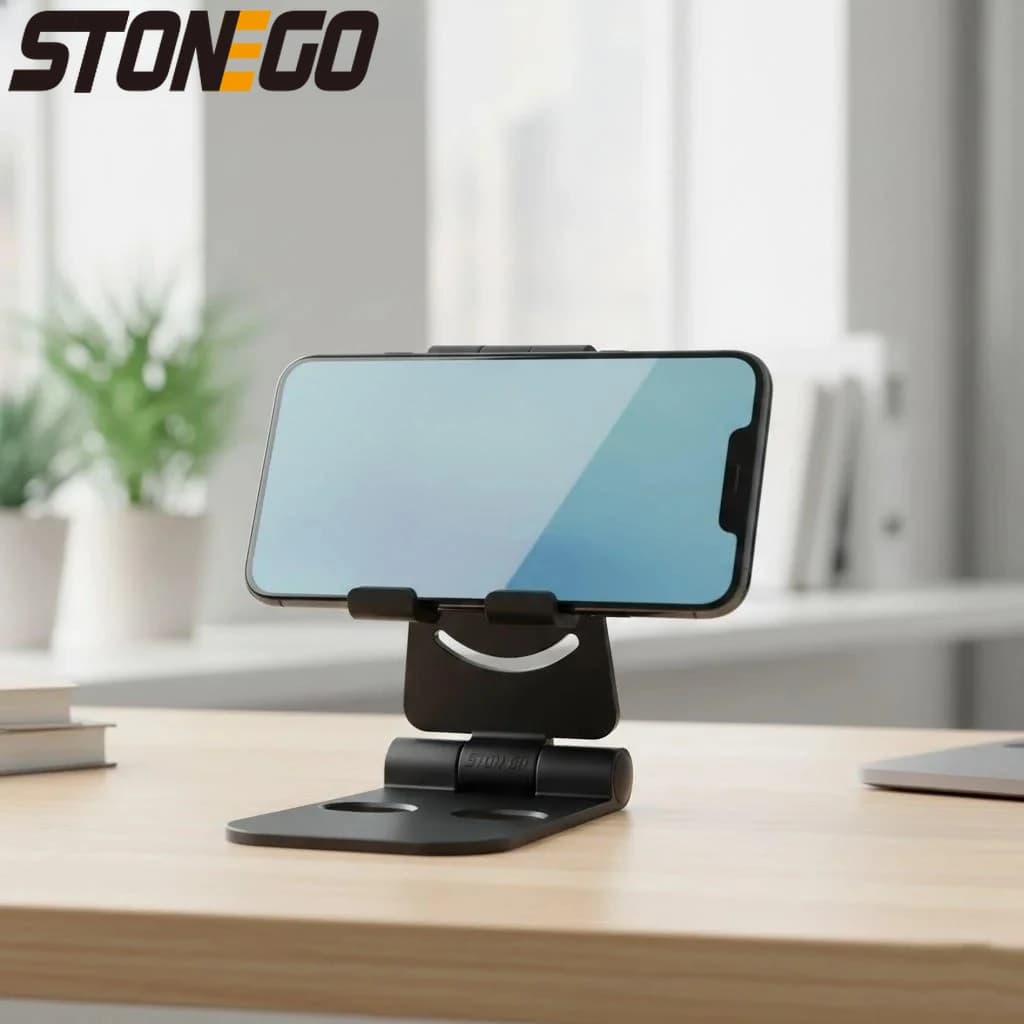Supporto Universale per Telefono e Tablet, Regolabile, Pieghevole, da Scrivania, Portatile e Compatto per Tutti i Dispositivi