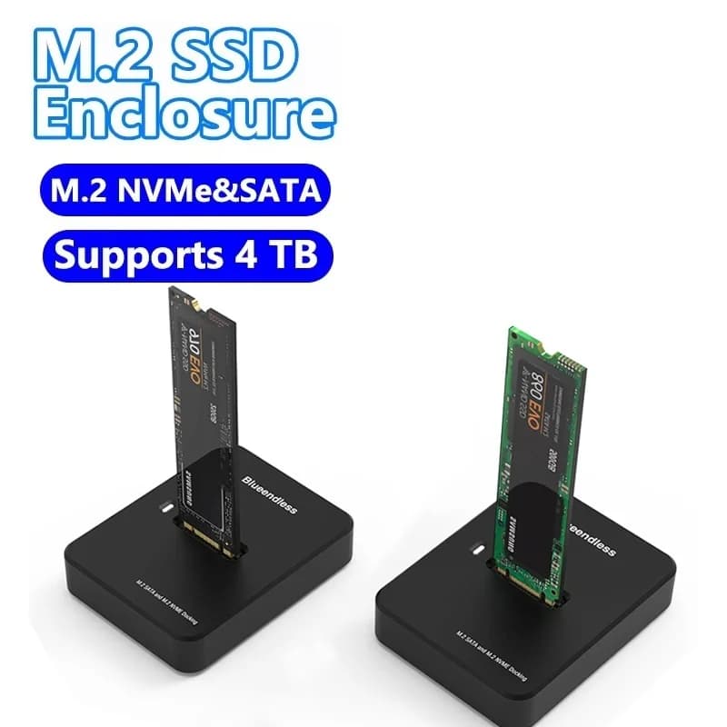 External SSD Hard Disk M.2 SSD Enclosure 10Gbps Online Reading Writing Speed SSD Case For M.2 NVME SATA SSD Docking Station Case