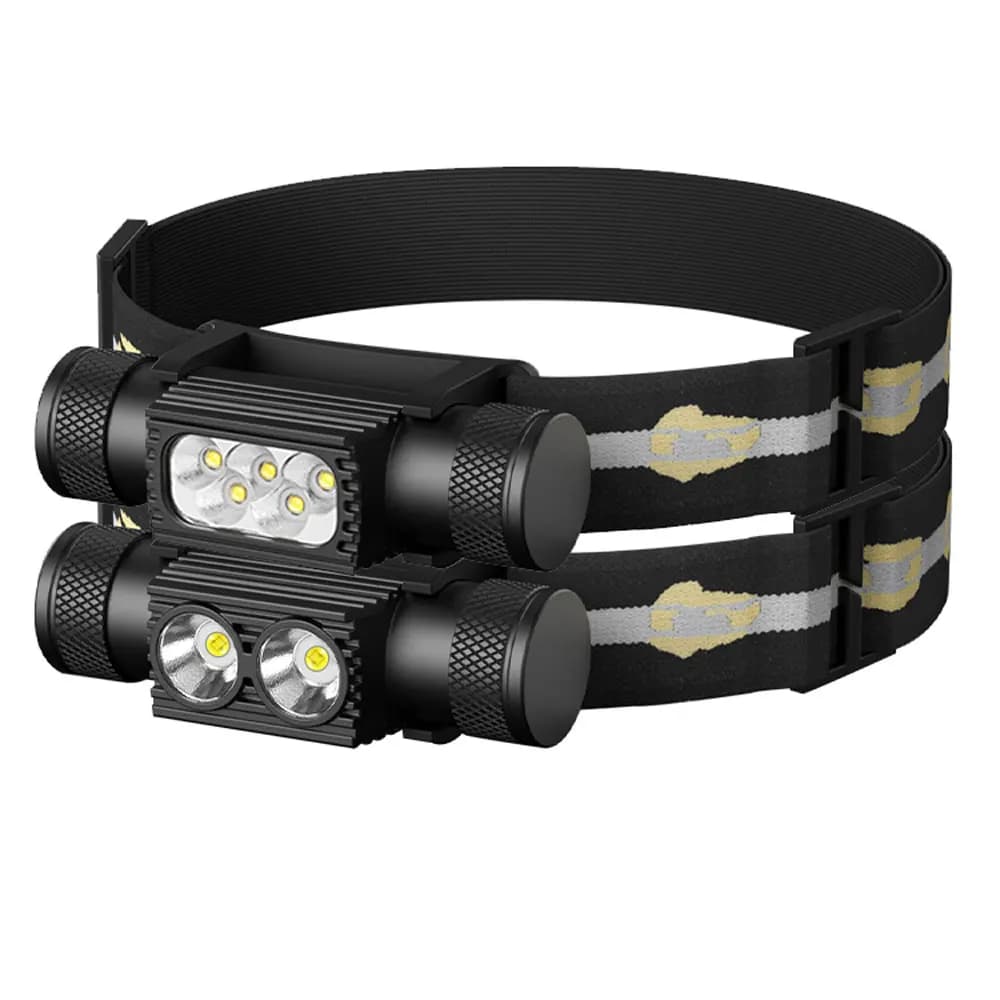 Tipo-C ricaricabile P8 led faro da pesca torcia faro da caccia lampada frontale da campeggio torcia elettrica luce dimmerabile continua