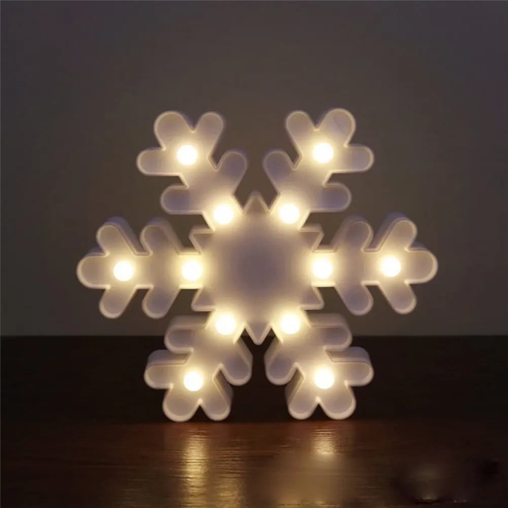 Set di 2 Lampade da Tavolo LED a Forma di Fiocco di Neve, Design Creativo 3D, Lampada Decorativa Compatta per Casa, Feste, Matrimoni, Regalo di Natale