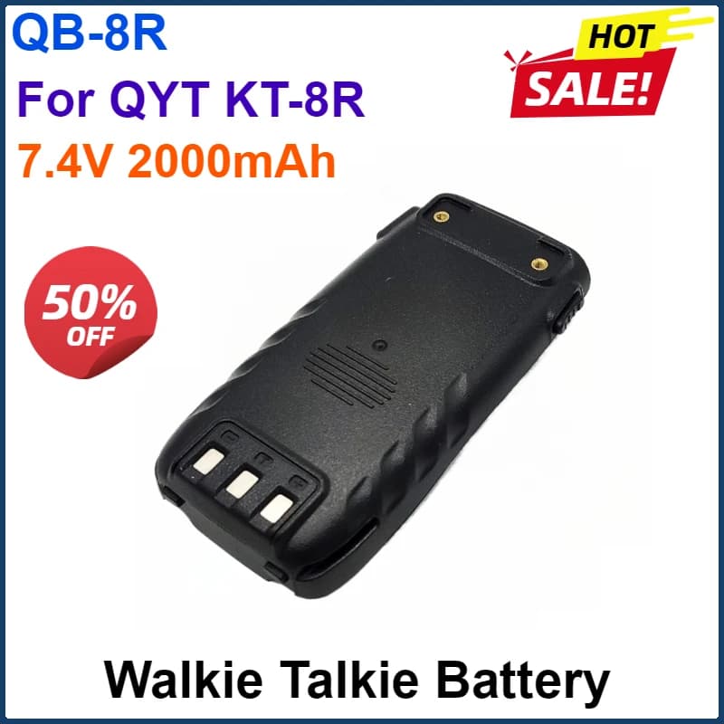 QB-8R 7.4V 2000mAh Batteria agli ioni di litio per QYT Walkie Talkie KT-8R Radio bidirezionale Batteria ricaricabile Qyt KT8R Accessorio aggiuntivo