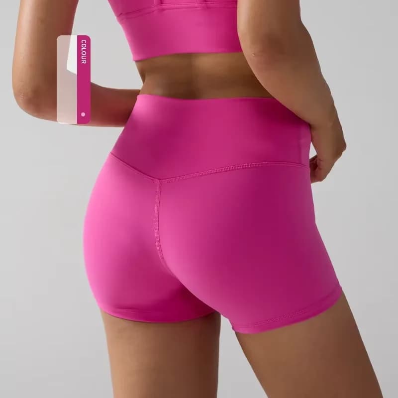 Pantaloncini da Yoga a Vita Alta Tinta Unita per Donne, Asciugatura Rapida, Traspiranti, per Fitness, Sport, Corsa e Ciclismo