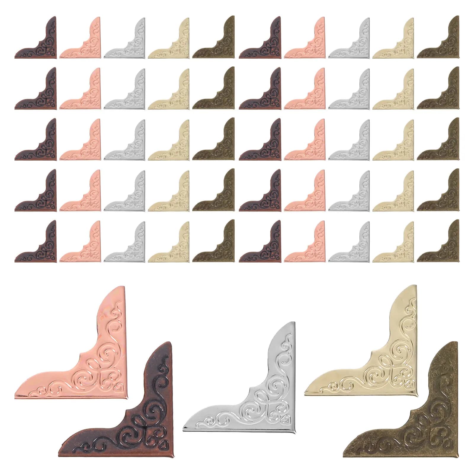 100 Pezzi Protezioni Angolari in Metallo per Foto, Decorative per Libri, Scrapbook, Album, Quaderni e Planner