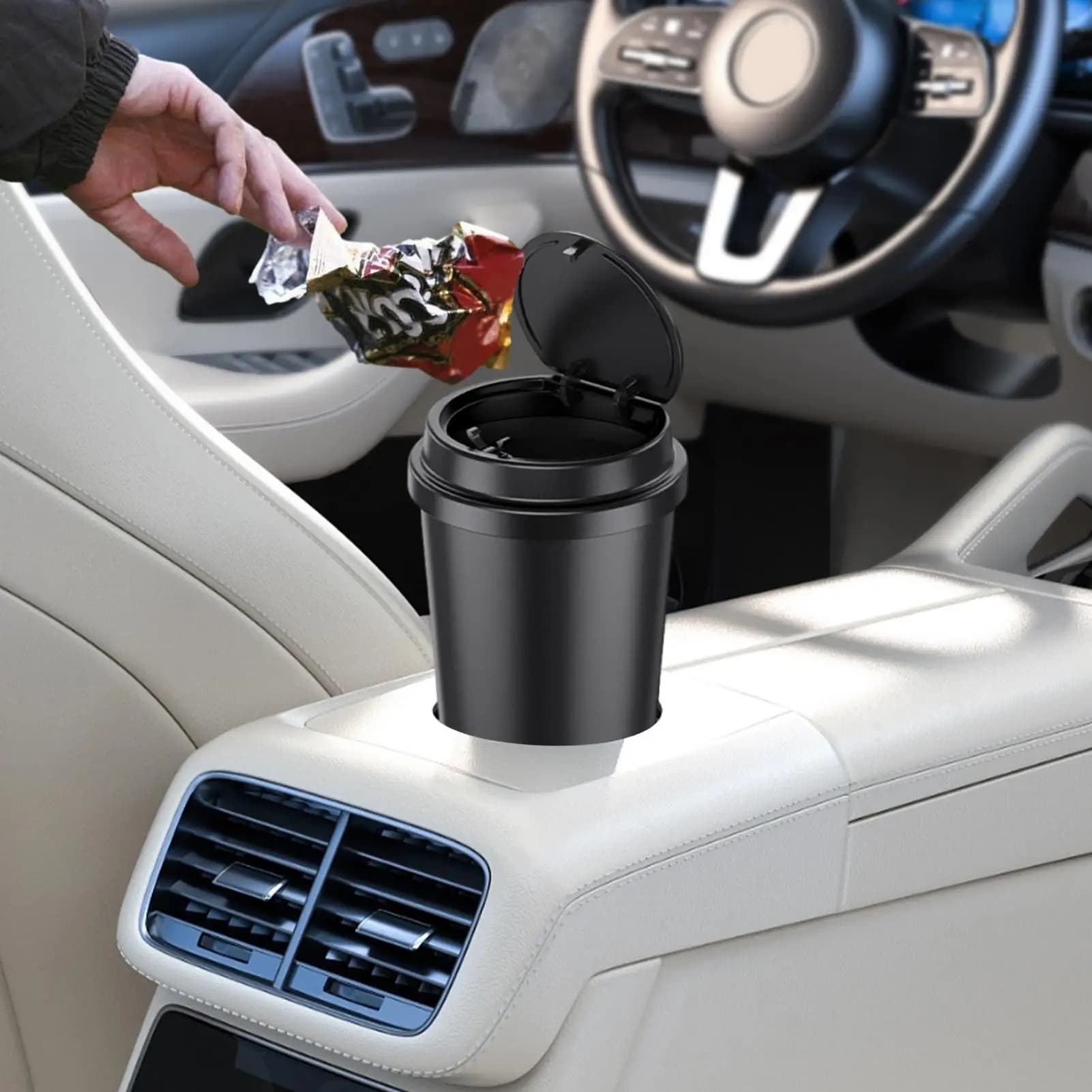 Per il veicolo Pattumiera per auto Accessori per auto Pattumiera Pattumiera Cestino per rifiuti Contenitore a prova di perdite Organizzatore di stoccaggio Accessori per veicoli