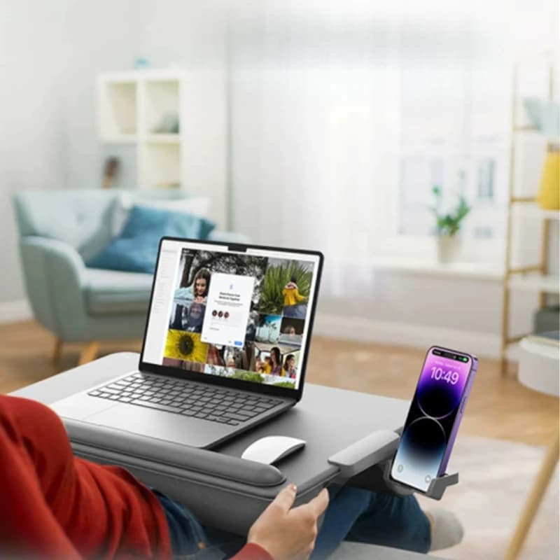 Scrivania pieghevole Supporto per laptop al ginocchio Supporto per tablet da letto Vassoio da lettura per divano portatile con supporto per cuscino per uso in dormitorio o in auto