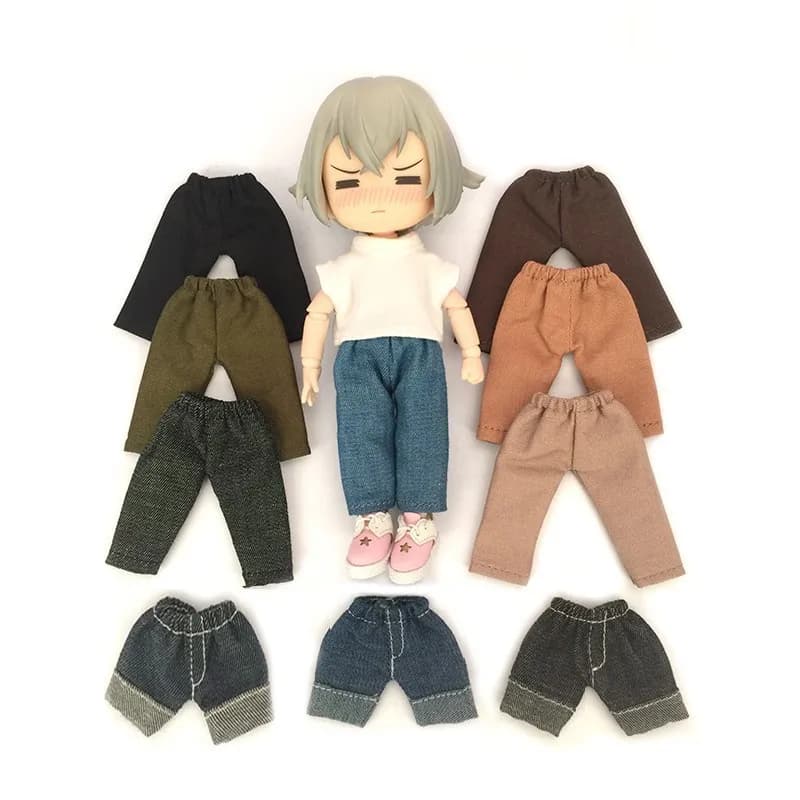 Ob11 vestiti per bambole Cool tute lunghe pantaloni per bambole Jeans pantaloni Casual accessori per bambole per Ob11, Obitsu 11, sla, Gsc, 1/12 Bjd